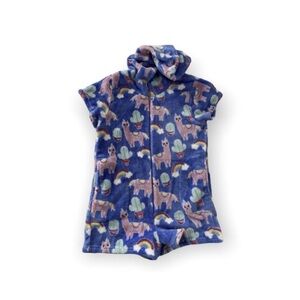 Candypink Llama Fleece Romper